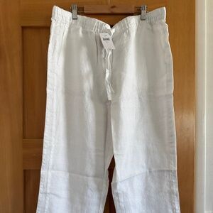 J. Jill Love Linen Pull-on White Pants Size L - NWT